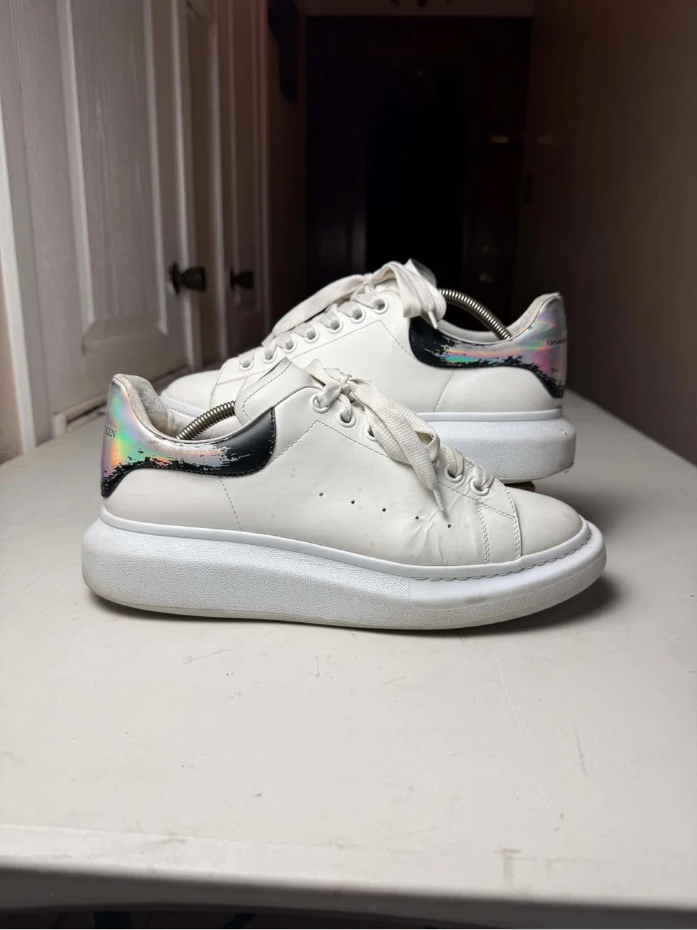 Alexander McQueen Oversized Sneaker 'White Silver' Sz 43.5 / 10.5